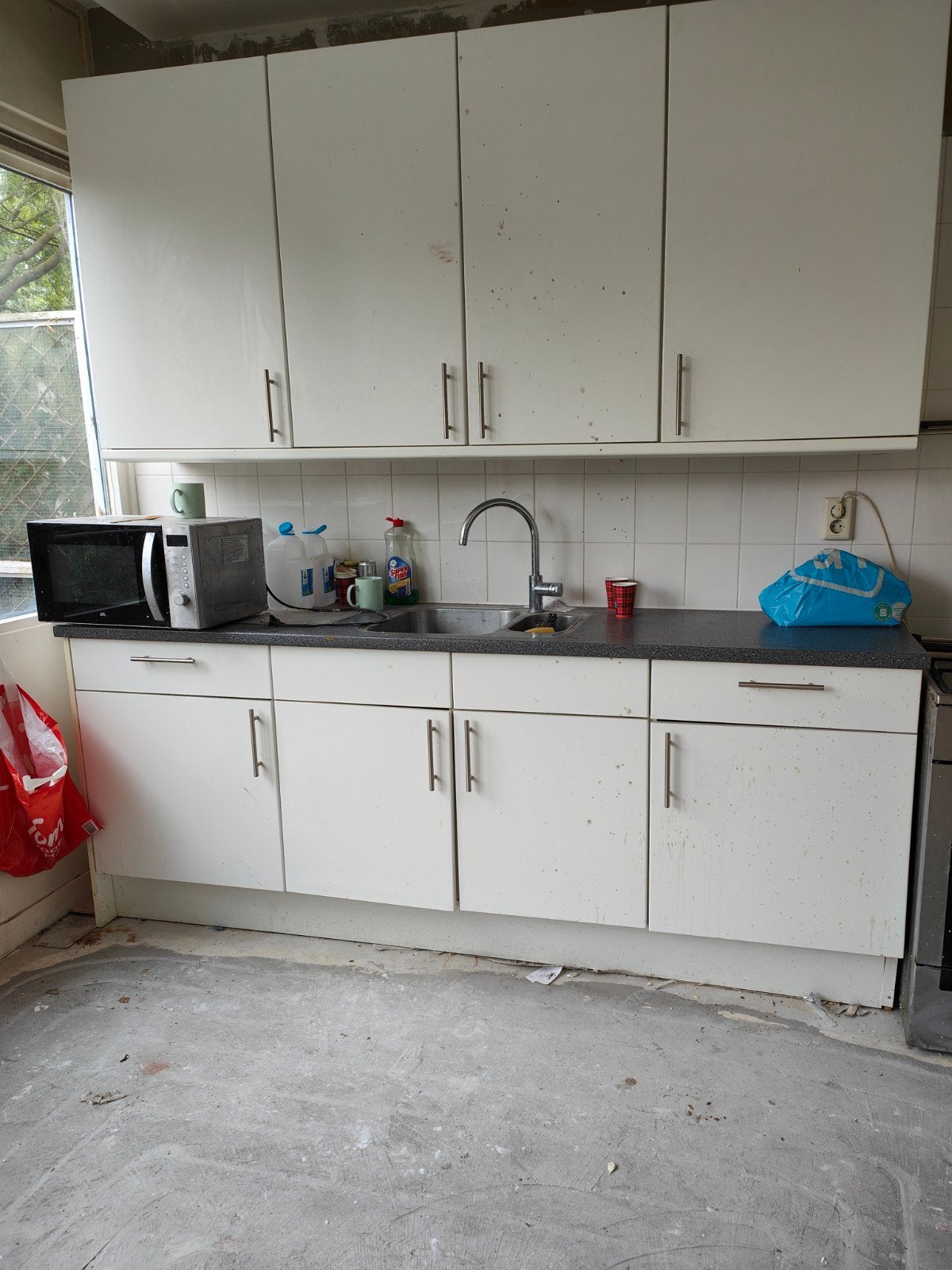 Witte keukenkasten 210x97 hoog, Huis en Inrichting, Keuken | Keukenelementen, Gebruikt, Wit, Ophalen of Verzenden, 200 cm of meer
