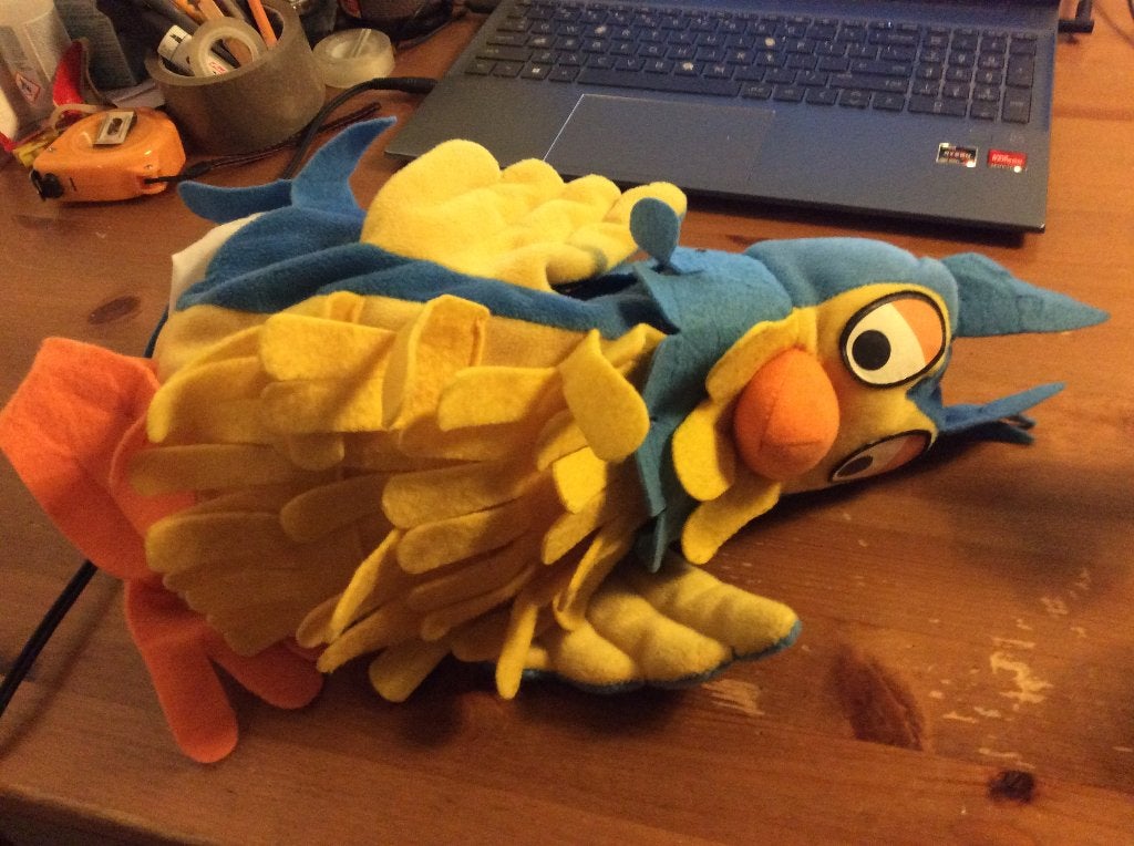 Fabeltjeskrant Meneer de Uil knuffel handpop. 30 cm, Ophalen of Verzenden, Gebruikt, Overige typen