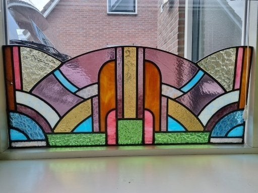 glas in lood raam, Doe-het-zelf en Verbouw, Glas en Ramen, Ophalen of Verzenden, Minder dan 80 cm, Glas in lood, Minder dan 80 cm