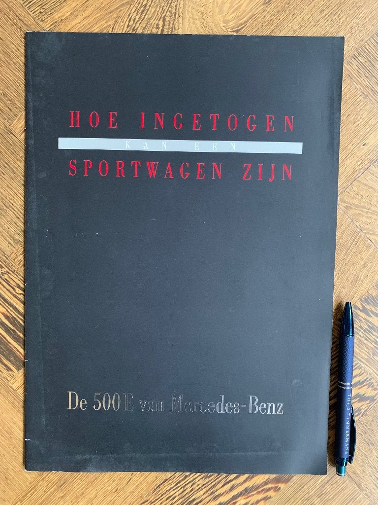 Nederlands groot formaat folder Mercedes-Benz 500E W124 1990, Zo goed als nieuw, Mercedes-Benz, Mercedes, Ophalen of Verzenden