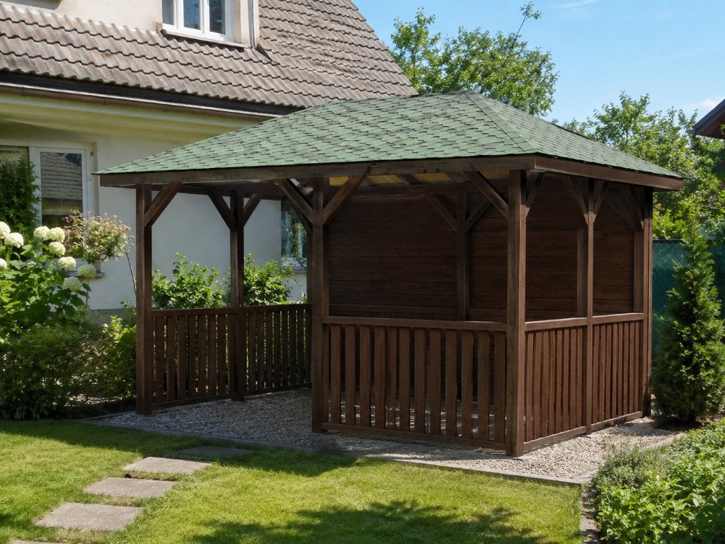 3x4 m Houten Tuinpaviljoen Zonder Vloer, Minder dan 250 cm, Nieuw, Ophalen of Verzenden, Tuinhuis