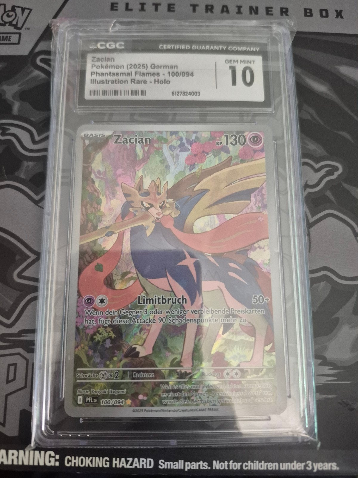 Zacian Phantasmal Flames CGC 10 Gem Mint Pokémon Kaart, Ophalen of Verzenden, Nieuw, Losse kaart, Foil