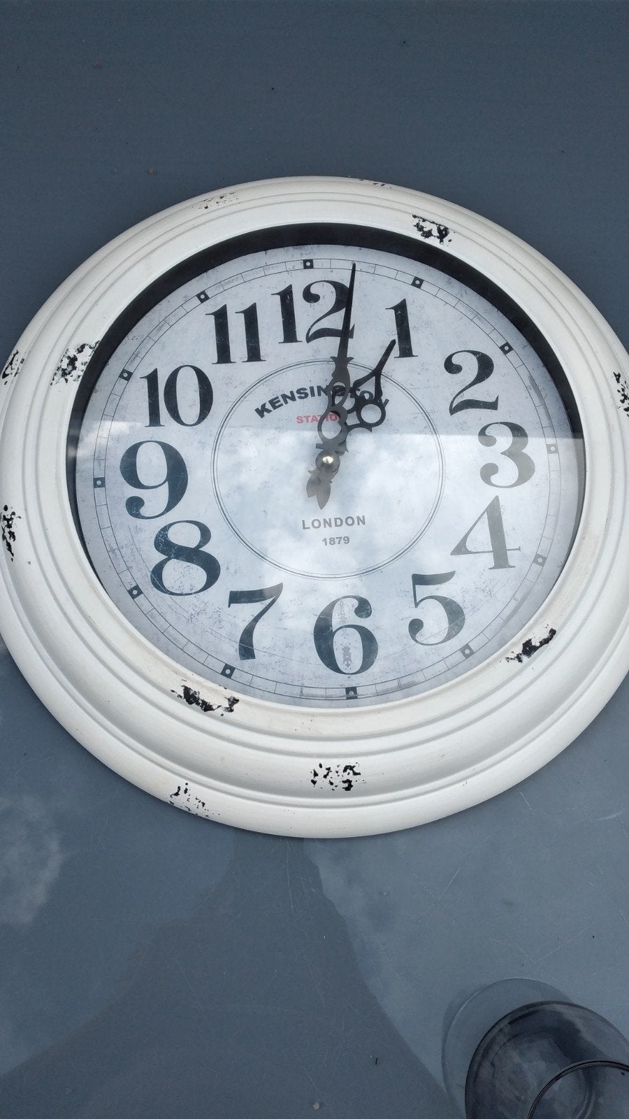 Vintage Wandklok Kensington London 1879 - Wit, Ophalen