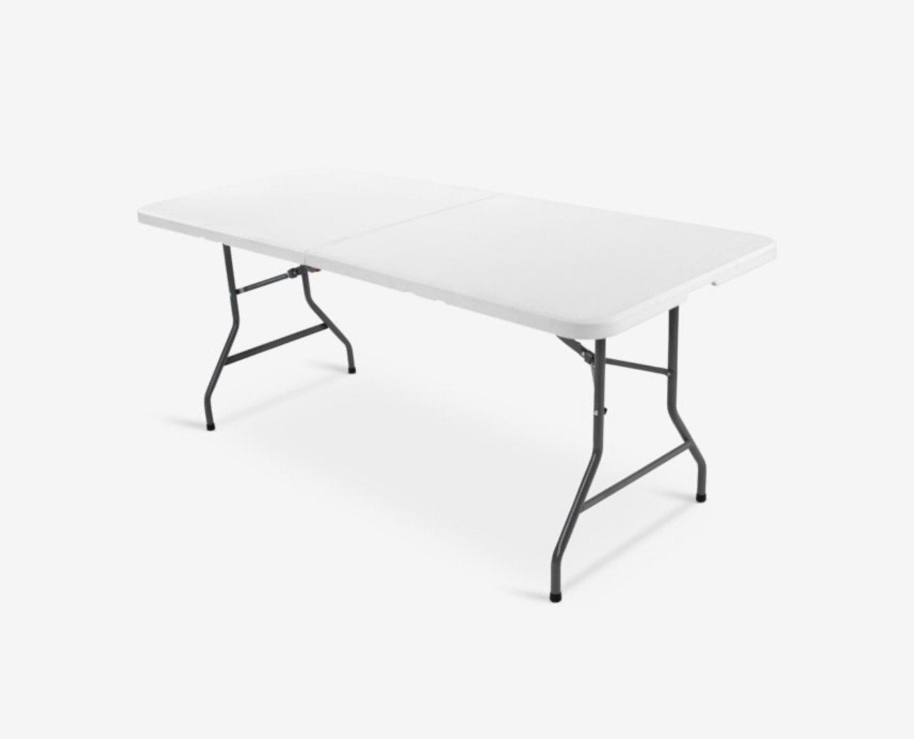 TE HUUR Witte inklapbare tafel 180x75 cm, Ophalen of Verzenden, Gebruikt
