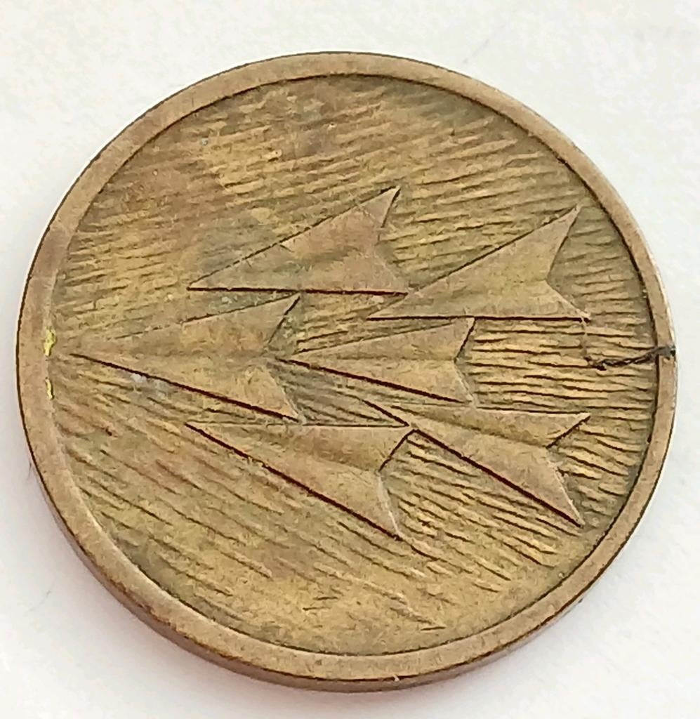 Fokker 1988 Nederland Oude Vintage Munt Kantinepenning Token, Ophalen of Verzenden, Overige materialen