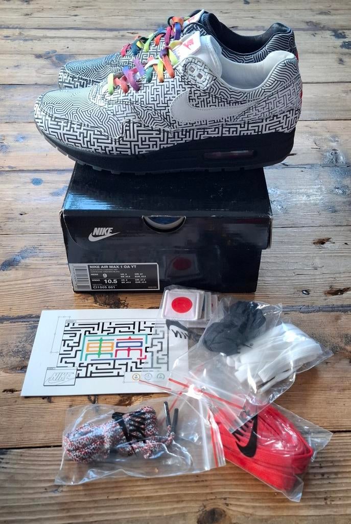 Nike Air Max 1 Tokyo Maze - Maat 42.5, Zwart, Nike, Ophalen of Verzenden, Sneakers of Gympen