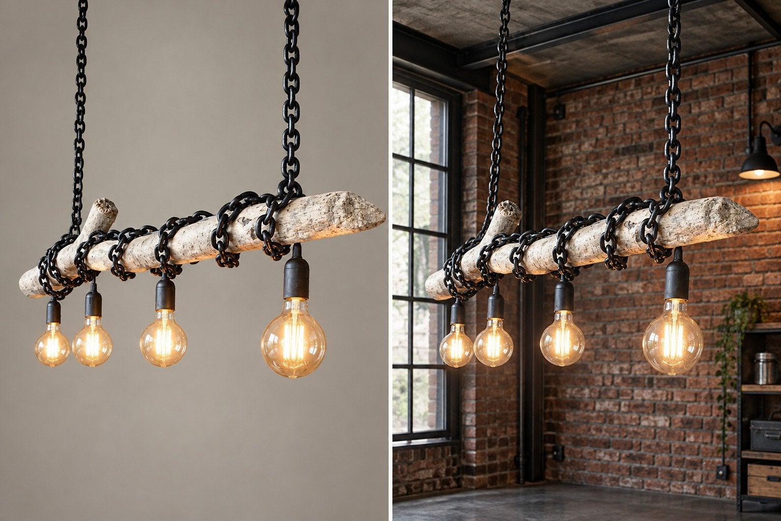 industriële boomstam lamp, Huis en Inrichting, Ophalen