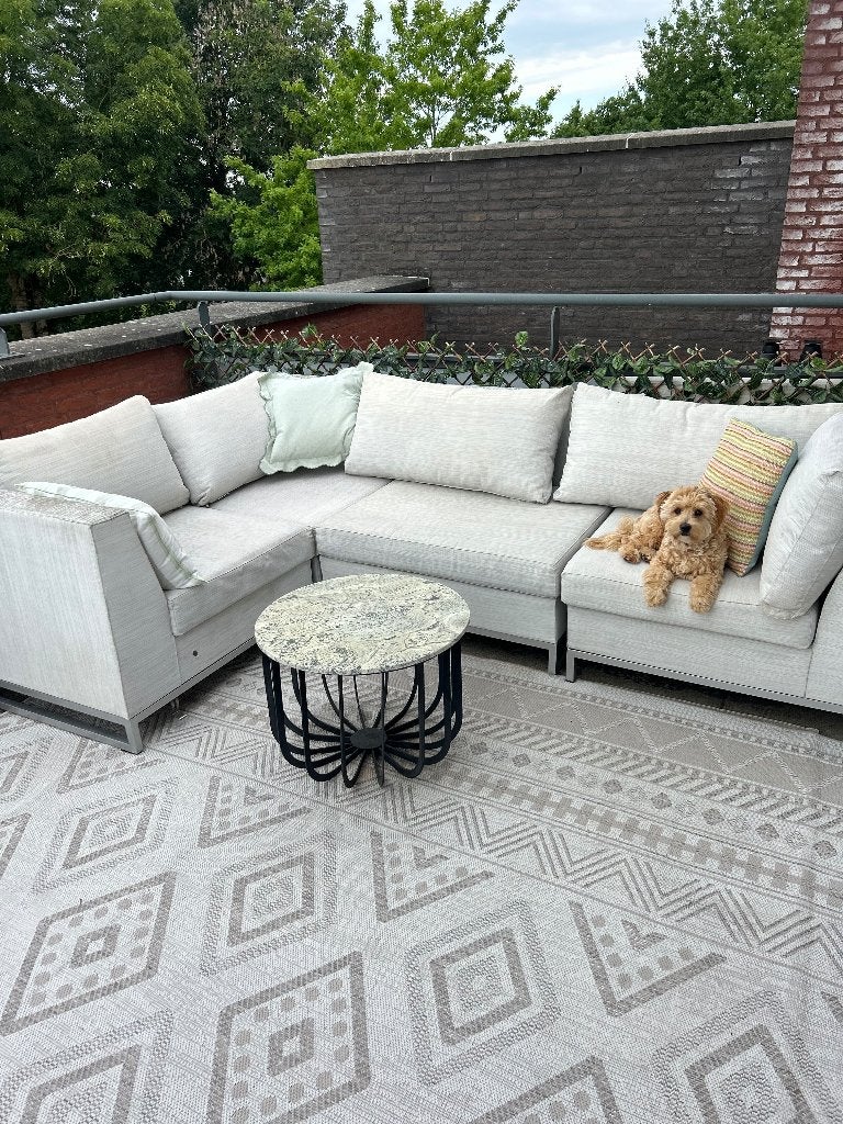 loungebank, Ophalen, Gebruikt, Aluminium