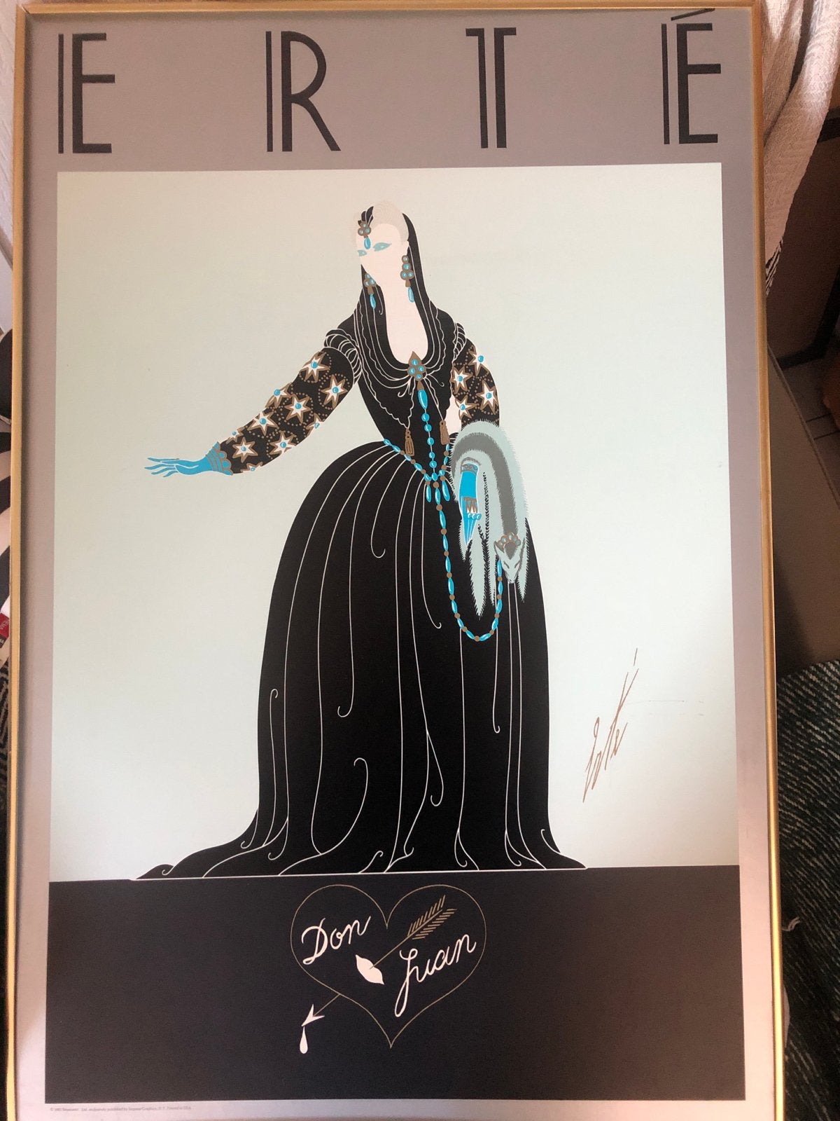 Mooie Don Juan poster van Erté, Ophalen, Met lijst, A1 t/m A3, Overige onderwerpen