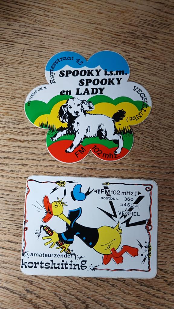 Stickers piraat amateurzenders Spooky/Kortsluiting, VEGHEL, Ophalen of Verzenden, Zo goed als nieuw