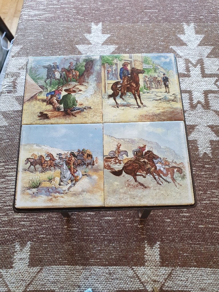 Gietijzeren tafel met keramische tegels, Antiek en Kunst, Ophalen