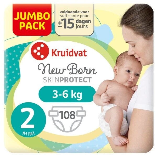 Kruidvat NewBorn Mini Maat 2 Luiers Jumbopack (4x), Ophalen, Nieuw, Overige typen