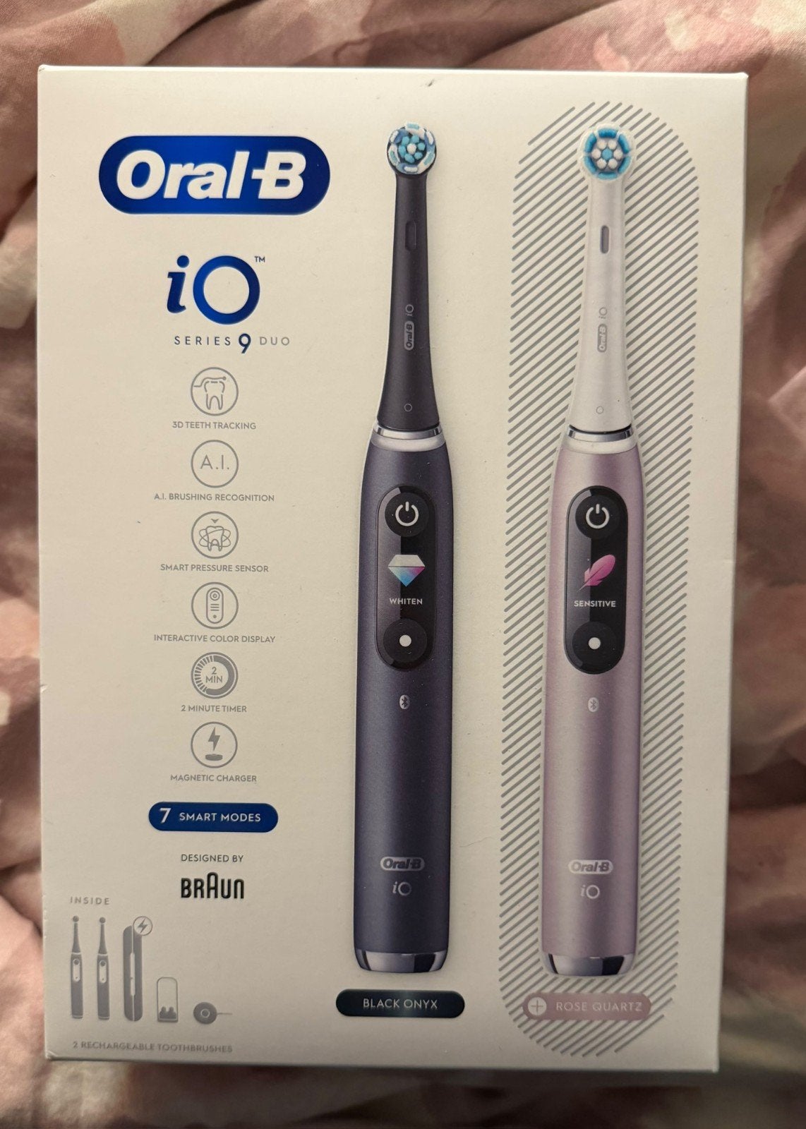 Oral-B iO Series 9 Duo Black Onyx & Rose Quartz, Ophalen, Nieuw, Tandenborstel