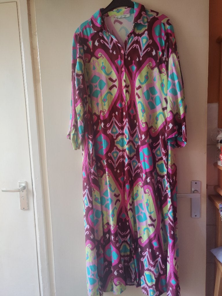 ashida lange nieuwe jurk 100% katoen one size tot maat 44, Verzenden, Nieuw, Maat 42/44 (L), Onder de knie