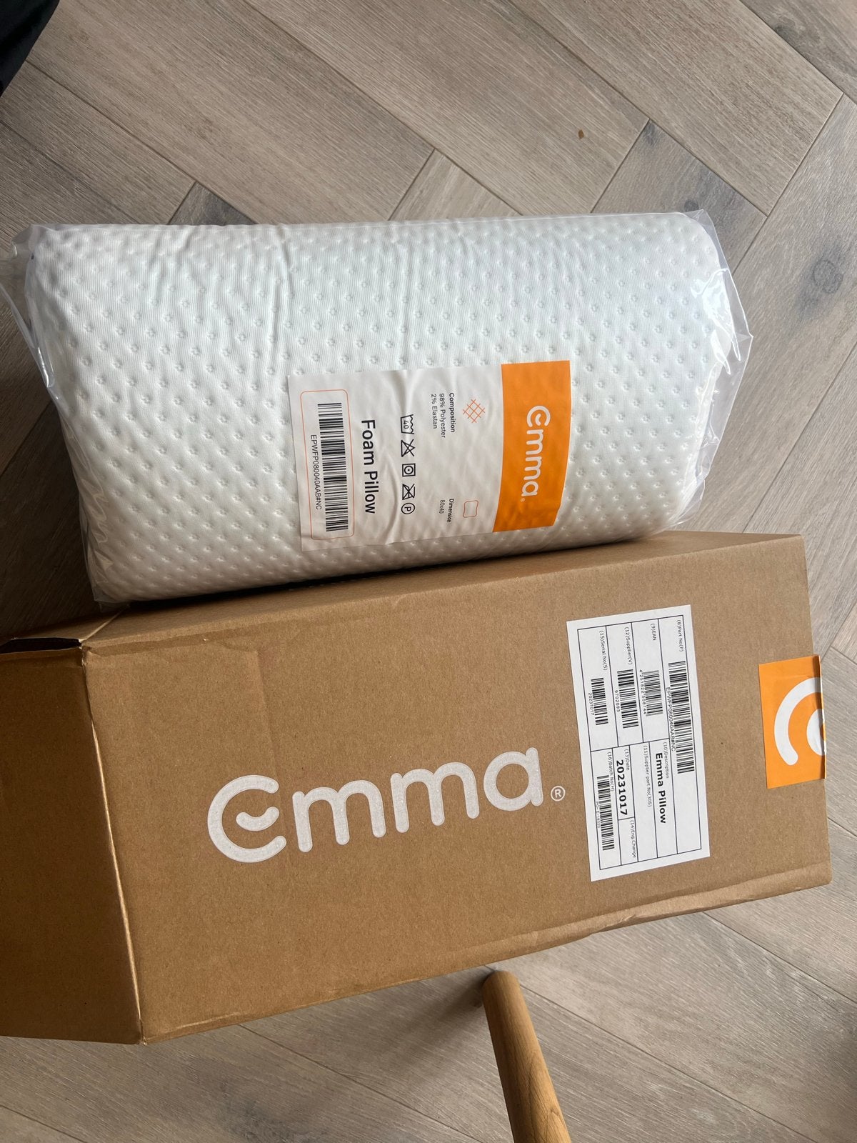 Emma Foam Kussen - Nieuw in verpakking, Huis en Inrichting, Slaapkamer | Beddengoed, Schuim, Eenpersoons, Wit, Nieuw