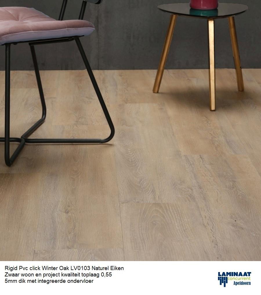 Pvc click Winter Oak Natuur 5mm dik integreerde ondervloer, 75 m² of meer, Pvc click rigid, Nieuw, Ophalen of Verzenden