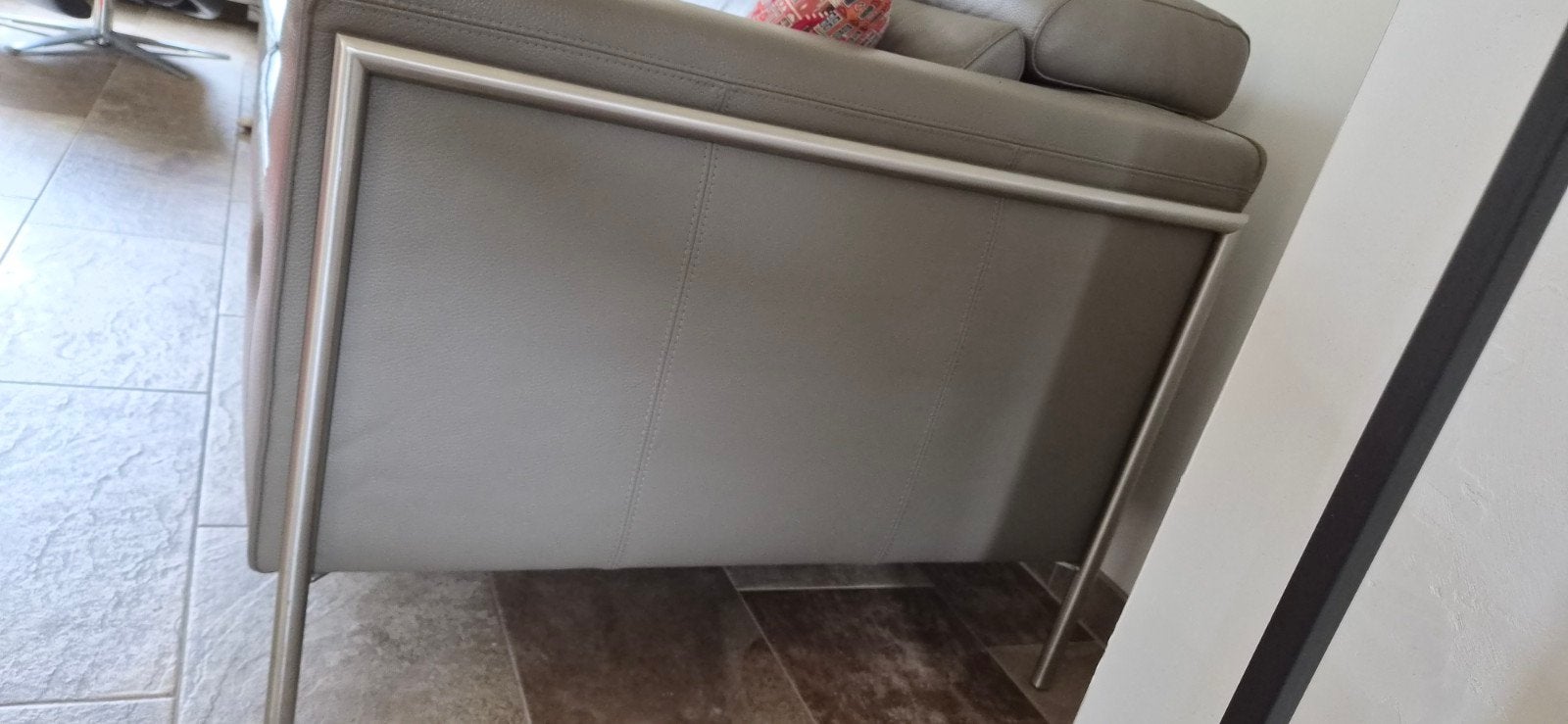 leren bank 2 1/2 zits, Huis en Inrichting, Ophalen, Gebruikt, 75 tot 100 cm