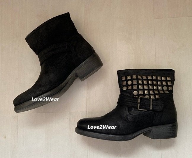 Enkellaarsjes zwart met studs Invito maat 37, Zwart, Lage of Enkellaarzen, Ophalen of Verzenden, Invito