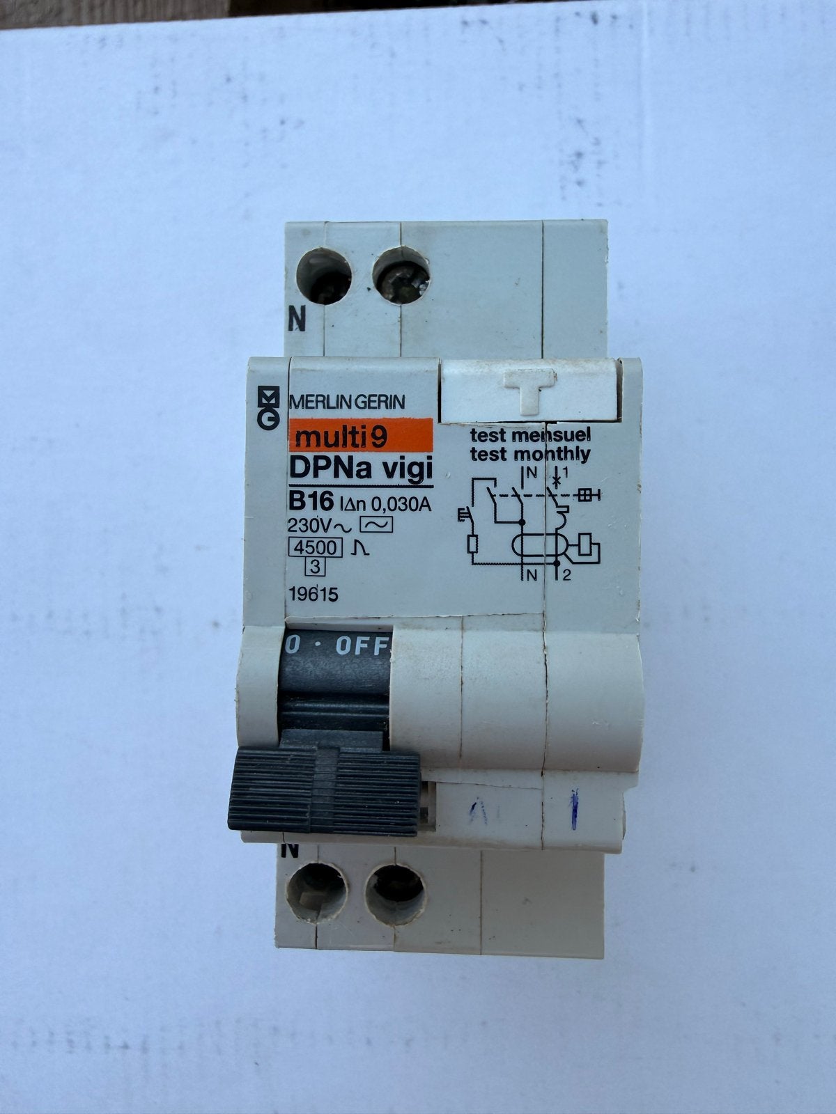 Merlin Gerin Multi 9 DPNa vigi B16 aardlekschakelaar, Ophalen of Verzenden, Gebruikt, Schakelaar