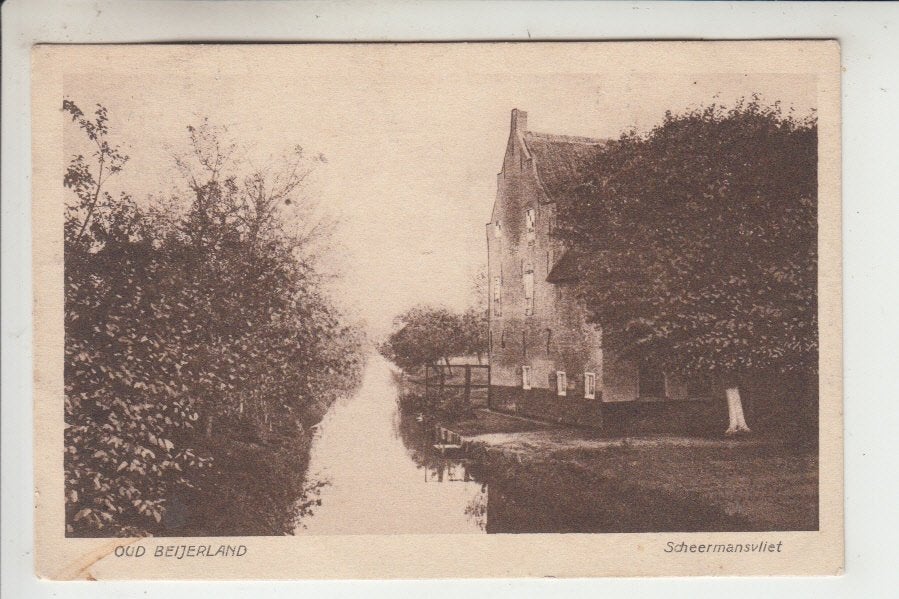 Oud Beijerland, Scheermansvliet, Ophalen of Verzenden, 1920 tot 1940, Gelopen, Zuid-Holland