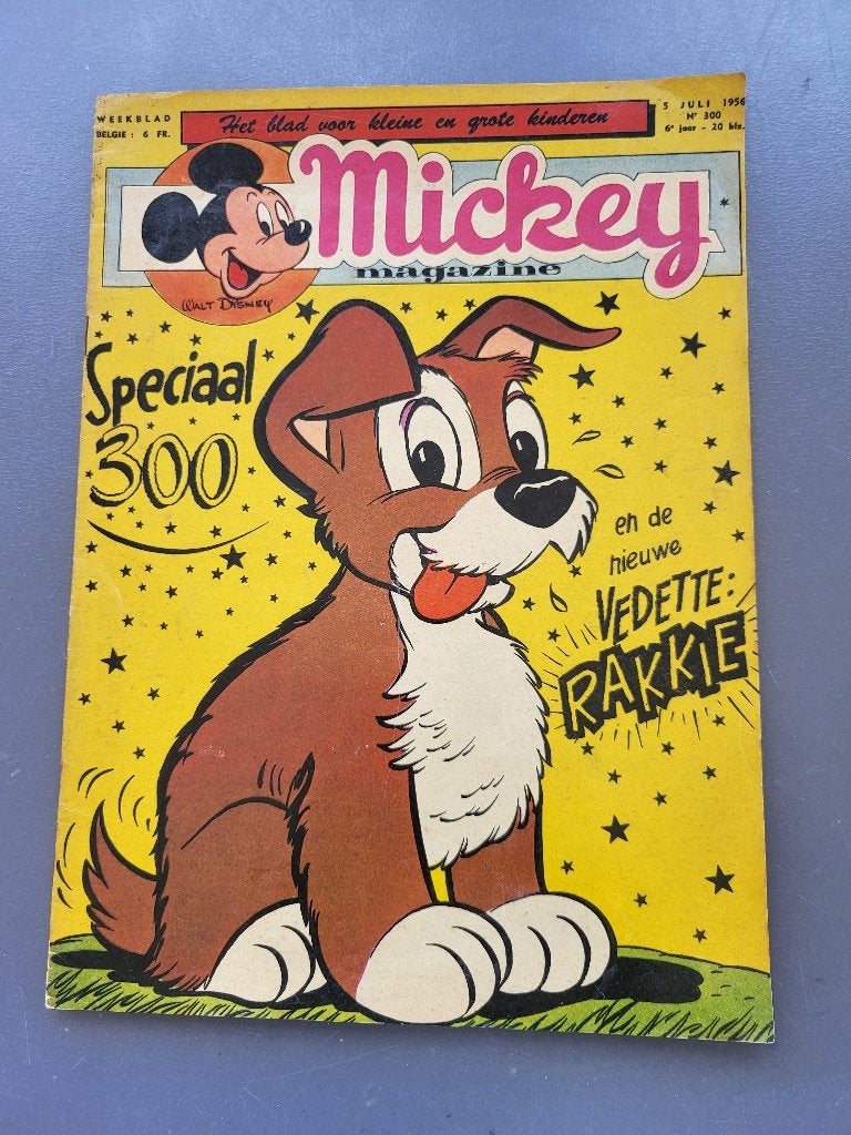 Mickey Magazine nr. 300 - 5 juli 1956 - Zeldzaam!, Gelezen, Ophalen of Verzenden, Walt Disney, Eén stripboek