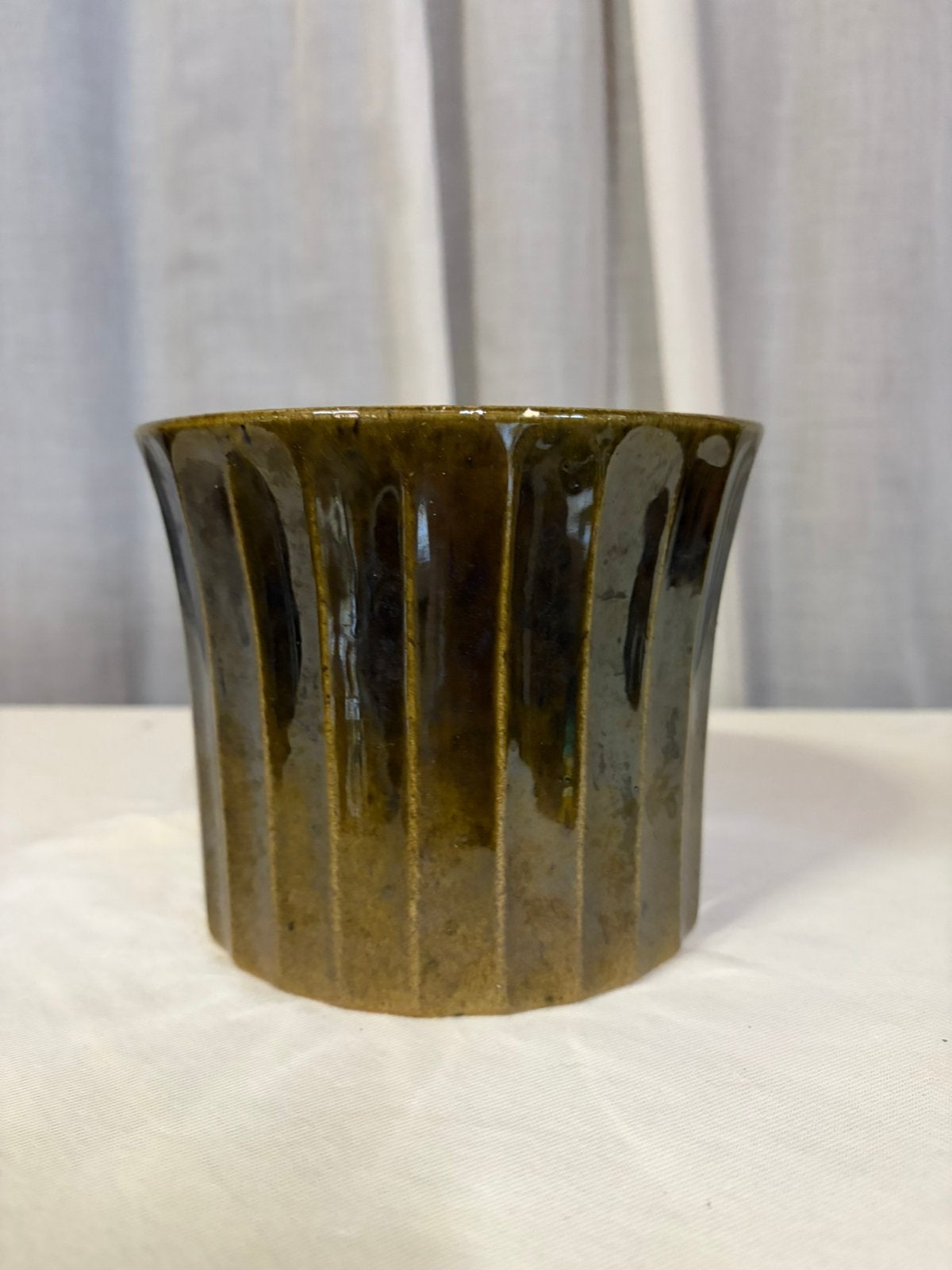 Mosgroene Vintage pot ,VEB Haldesleben ,East Germany 5081, Ophalen of Verzenden
