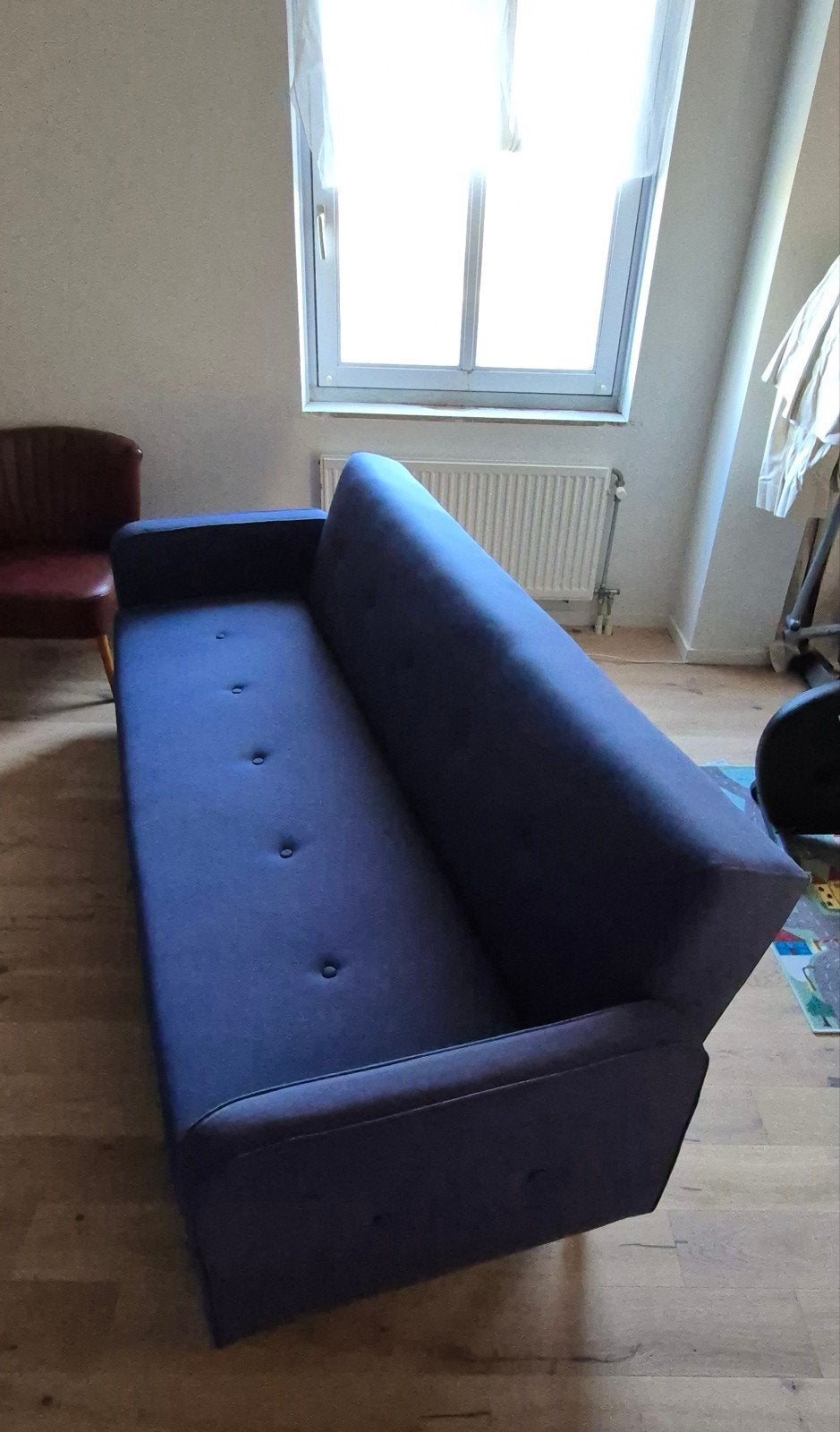Blauwe slaapbank, Ophalen, Gebruikt, 100 tot 125 cm, 150 tot 200 cm