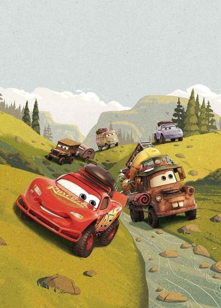 Disney Cars Vlies Behang - 200x280 cm - Gratis Verzending, Verzenden, 5 tot 10 m², Komar