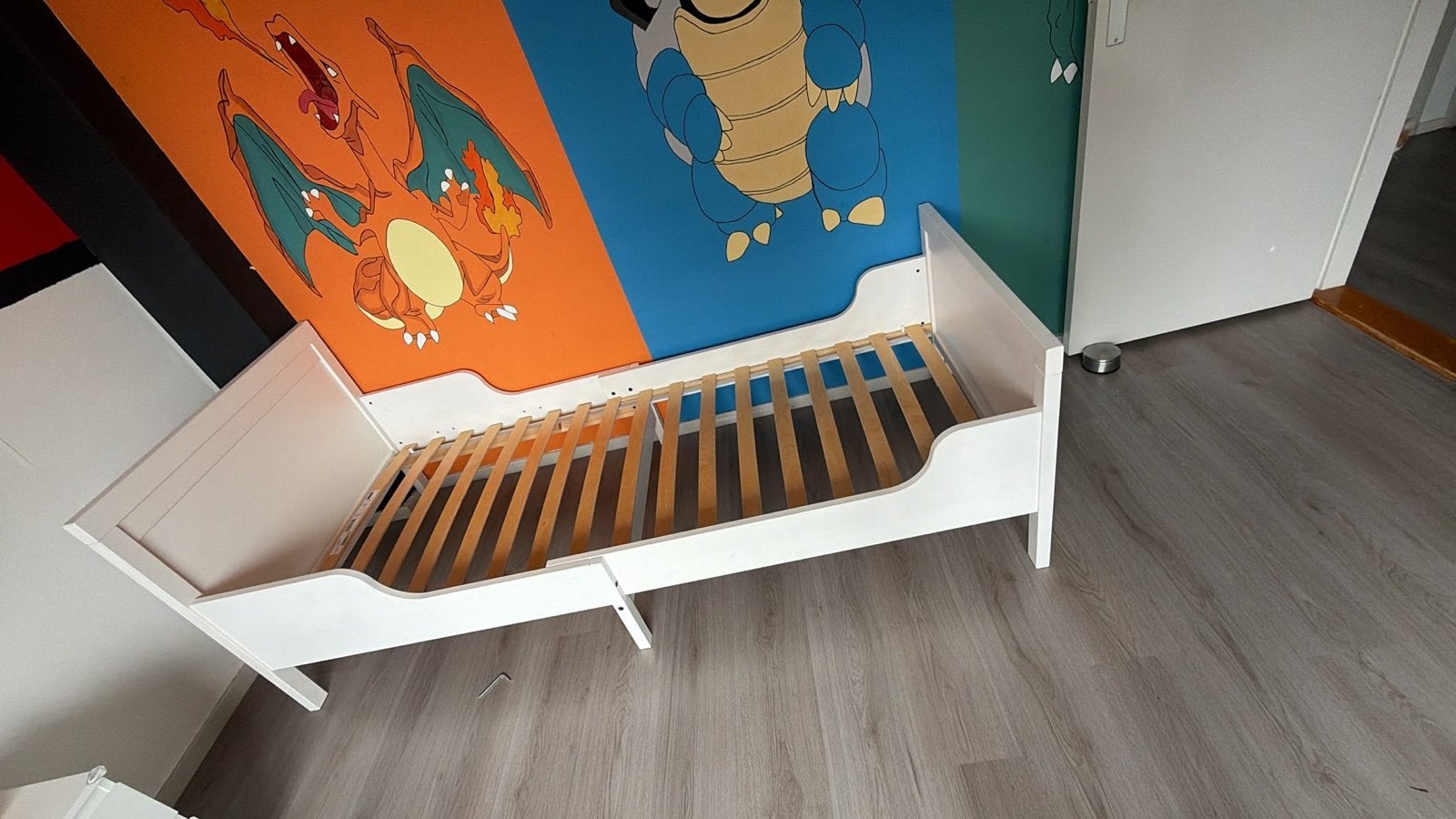 IKEA meegroeibed, wit, inclusief lattenbodem, Gebruikt, 70 tot 85 cm, 160 tot 180 cm, Ophalen