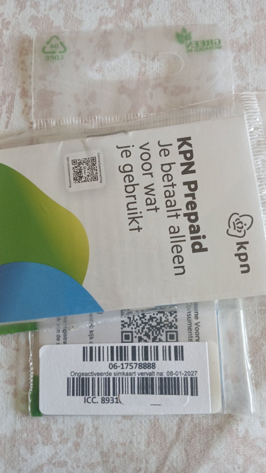 MOOI NUMMER KPN PREPAID 0617578888, Telecommunicatie, Prepaidkaarten en Simkaarten, Ophalen of Verzenden, Nieuw, KPN, Simkaart