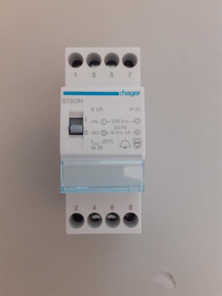 Hager beltrafo 8v, Ophalen of Verzenden, Nieuw, Overige typen