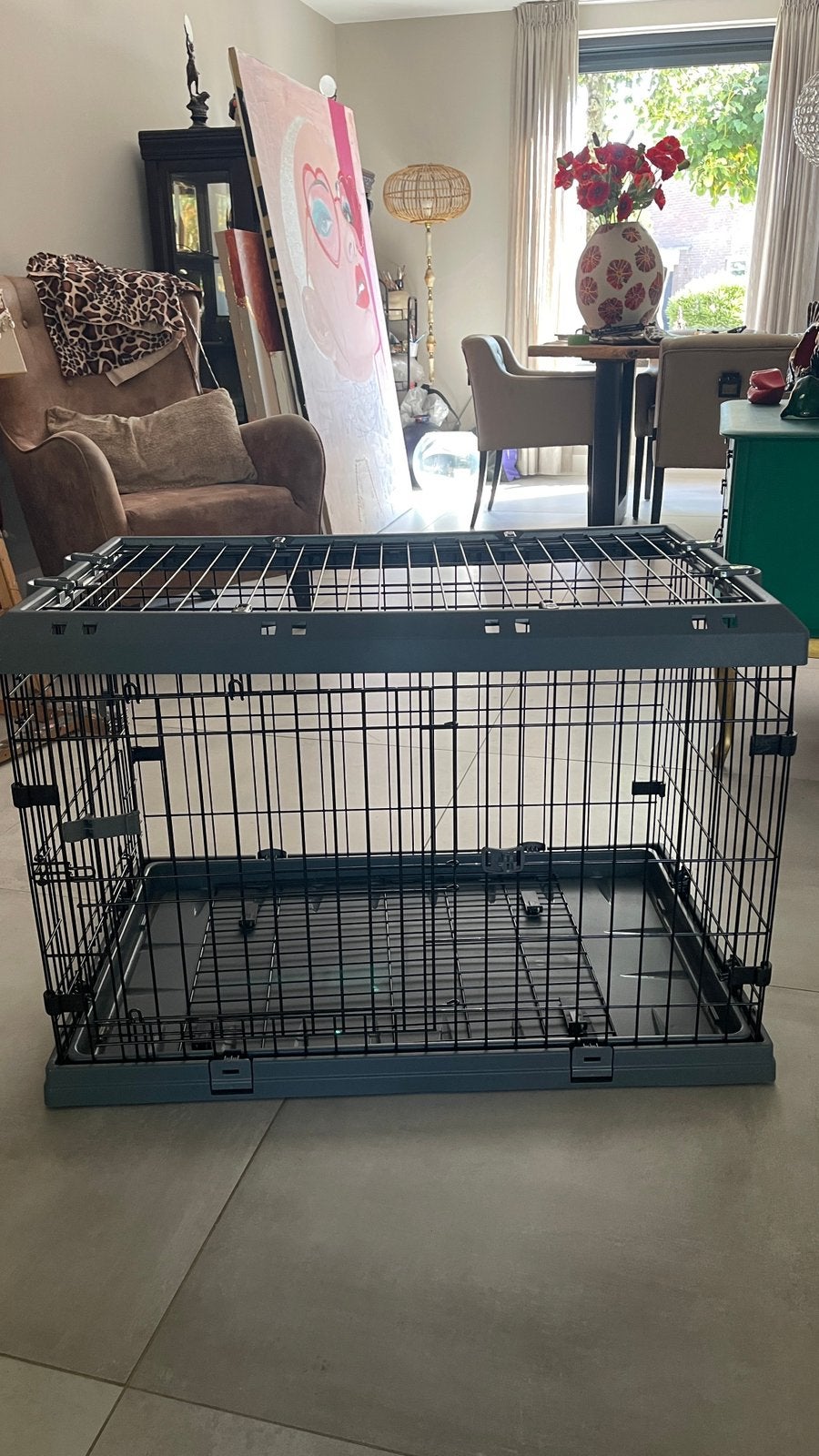 Honden bench 90 cm breed, 60 cm diep en 60 cm hoog, Dieren en Toebehoren, Hondenhokken, Ophalen, Zo goed als nieuw, 75 tot 110 cm