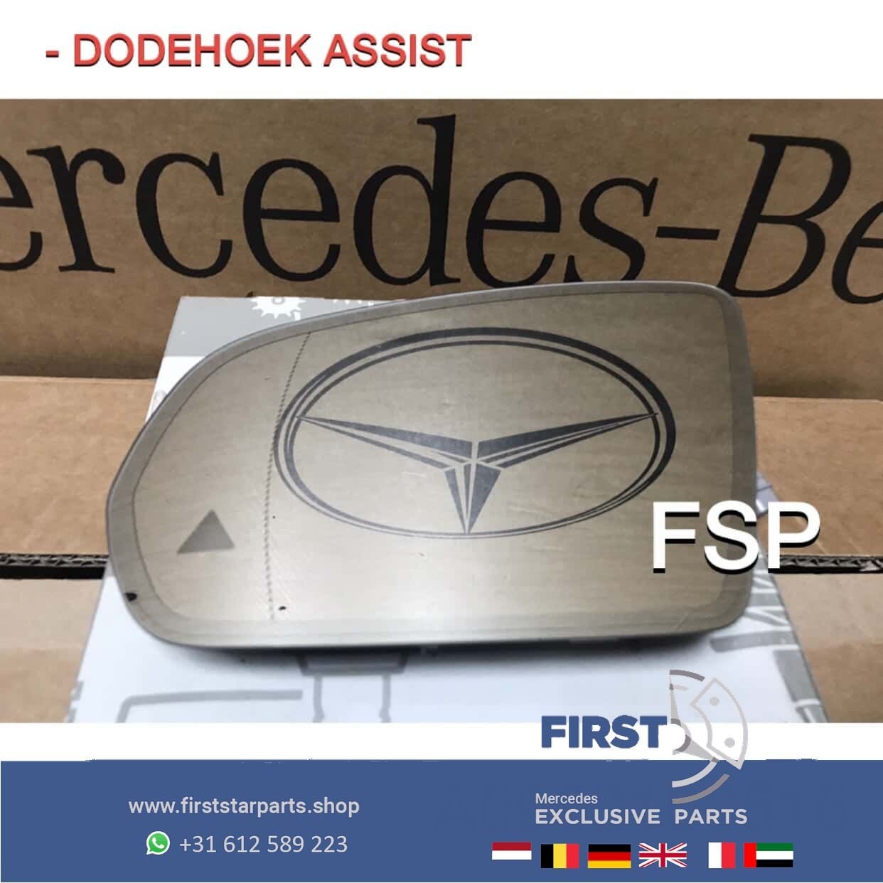 A0998100516 SPIEGELGLAS LINKS Mercedes A B C CLA CLS E GLA G, Auto-onderdelen, Spiegels, Gebruikt, -, Ophalen of Verzenden, -