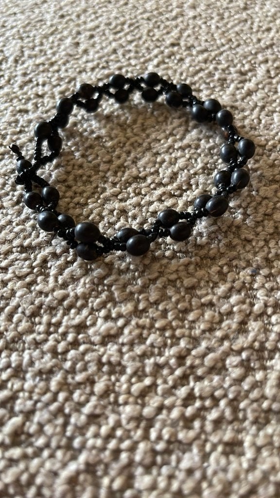 Armbandje zwart, Sieraden, Tassen en Uiterlijk, Armbanden, Ophalen of Verzenden, Zo goed als nieuw, Zwart, Kunststof of Plastic