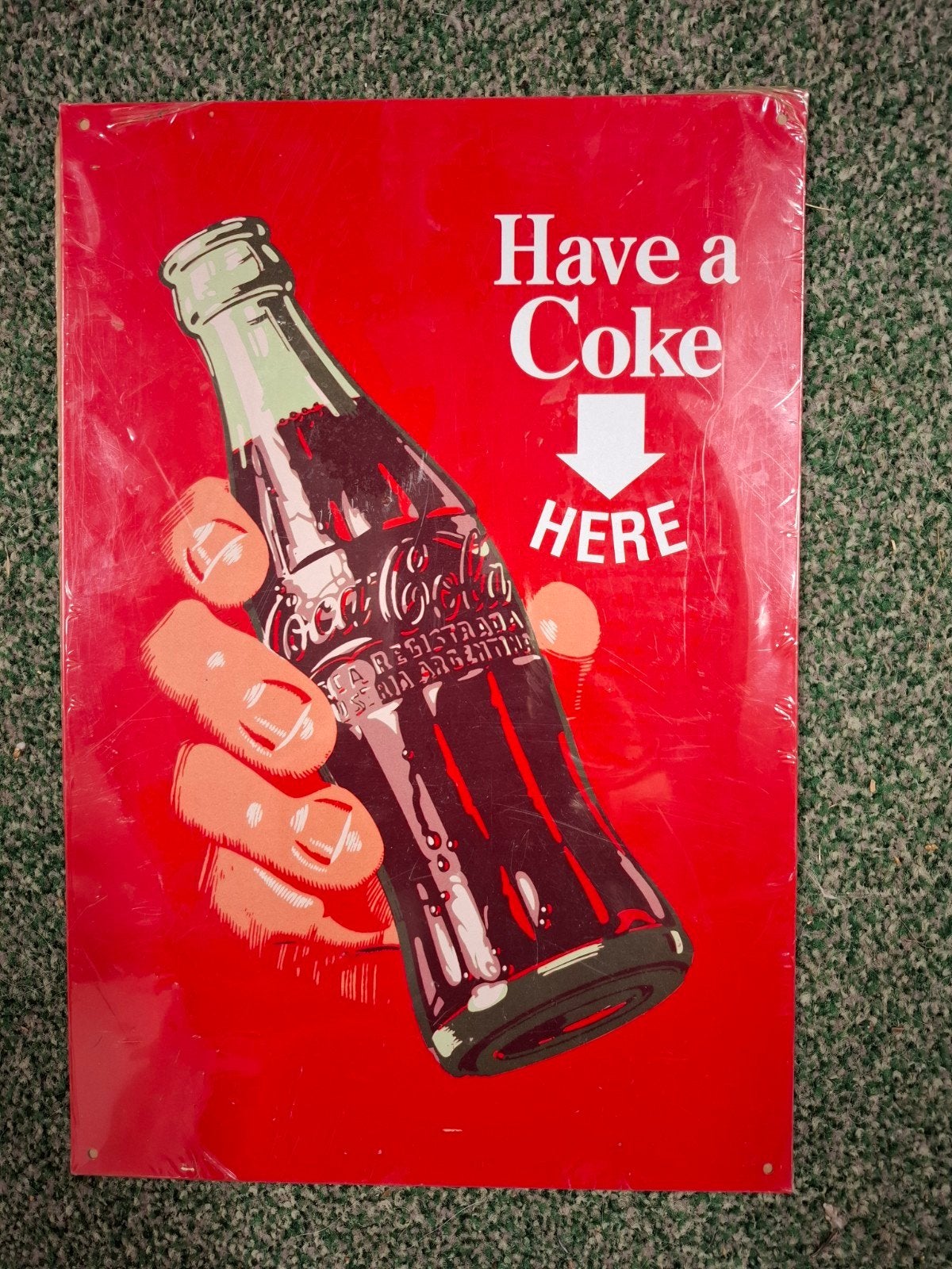 Coca-Cola 'Have a Coke Here' metalen reclamebord, Ophalen of Verzenden, Nieuw, Reclamebord