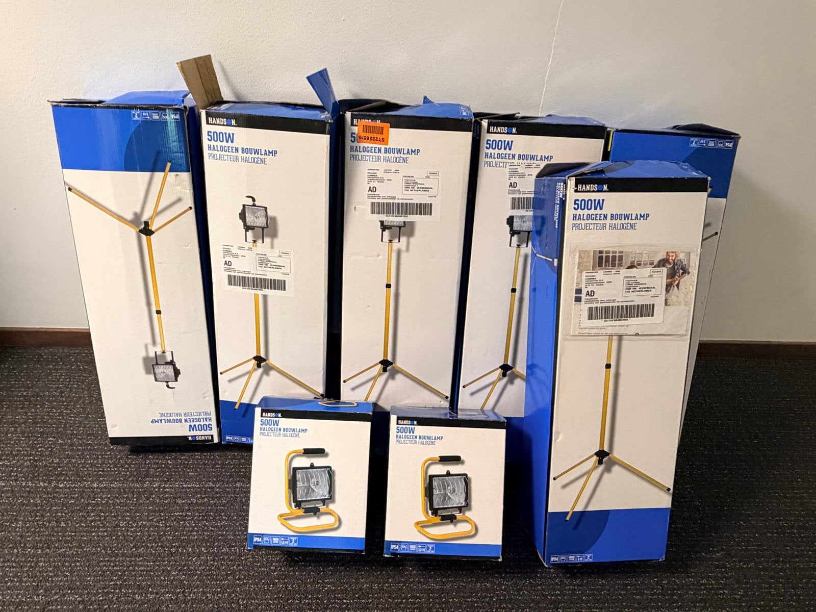 Hands-on 500W Halogeen Bouwlampen met en zonder statief, Ophalen of Verzenden, Lamp met armatuur, 500 watt of meer, Nieuw