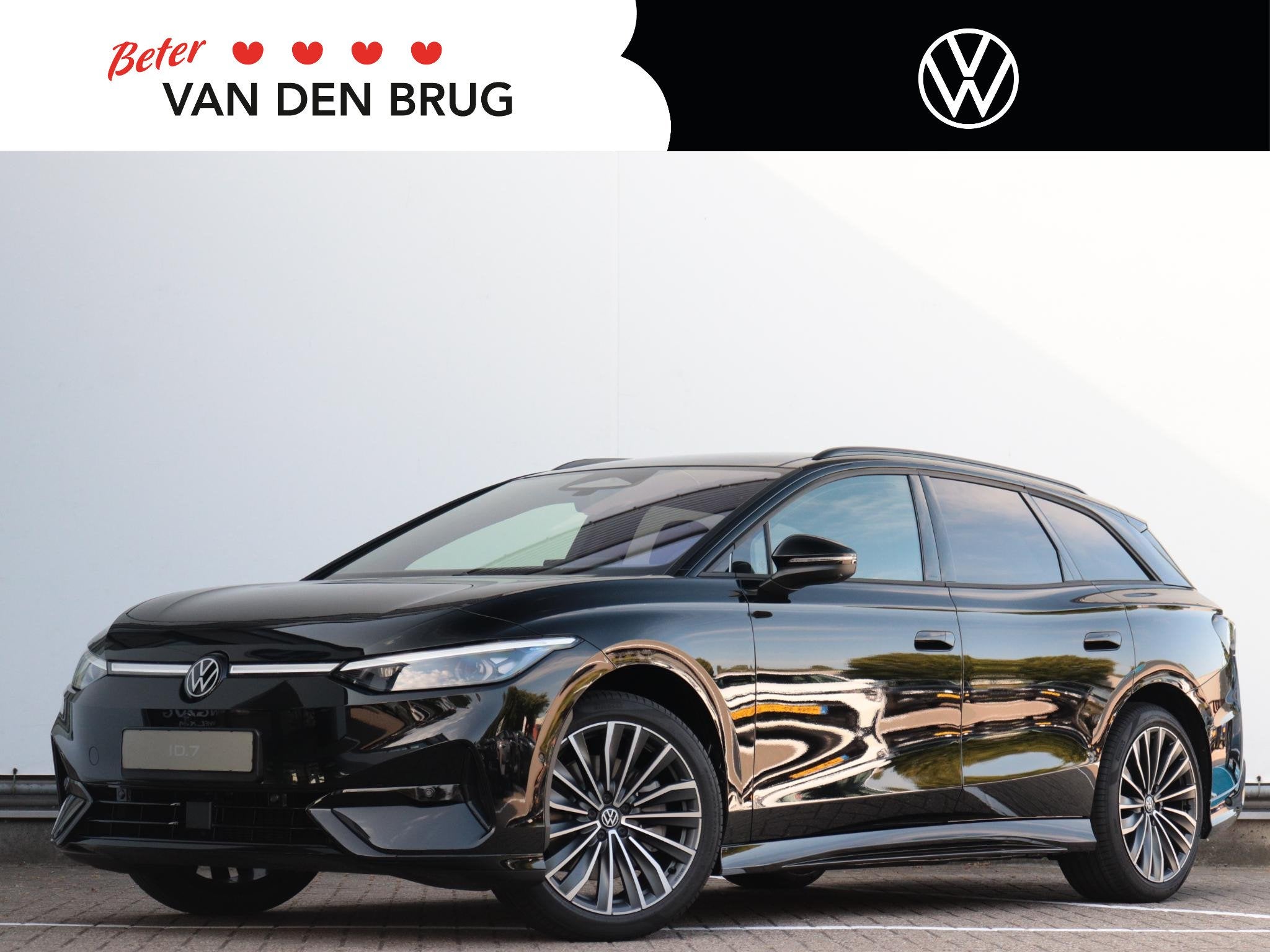 Volkswagen ID.7 Limited Edition Plus 59 kWh accu, 150 kW / 2, Achterwielaandrijving, Zwart, 1972 kg, Zwart