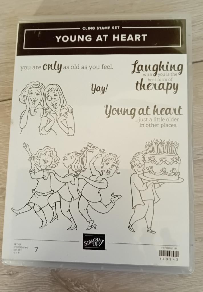 Stampin’up stempelset Young at heart, Hobby en Vrije tijd, Stempelen, Ophalen of Verzenden, Zo goed als nieuw, EZ-mounted stempel