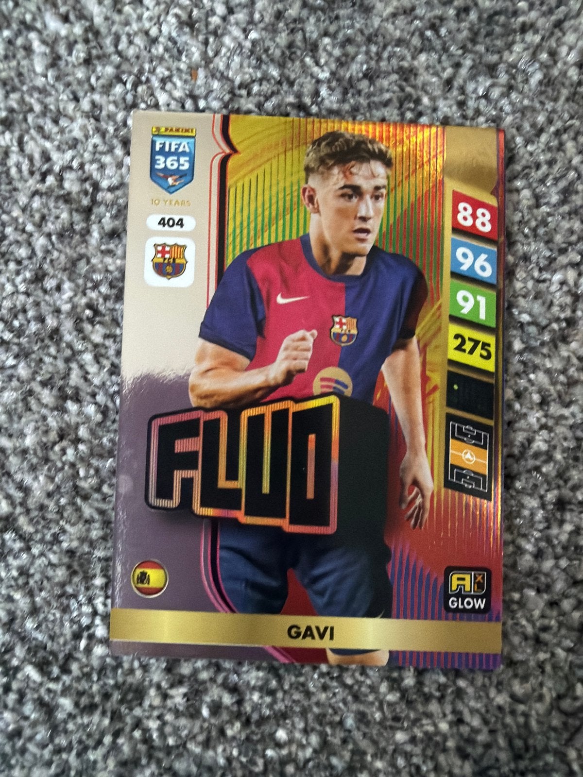 FIFA 365 Adrenalyn XL 2025 Gavi Fluorescent Kaart, Ophalen of Verzenden, Nieuw, Buitenlandse clubs, Spelerskaart