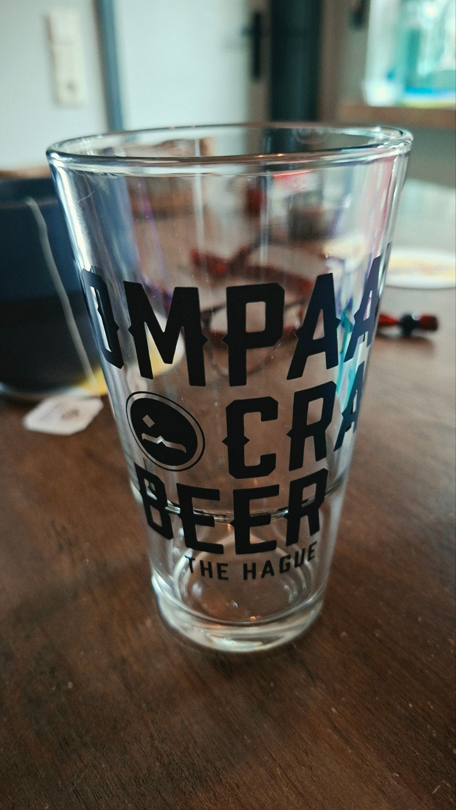 Bierglas "Kompaan Craft Beer The Hague", Ophalen of Verzenden, Zo goed als nieuw, Glas of Glazen, Overige merken