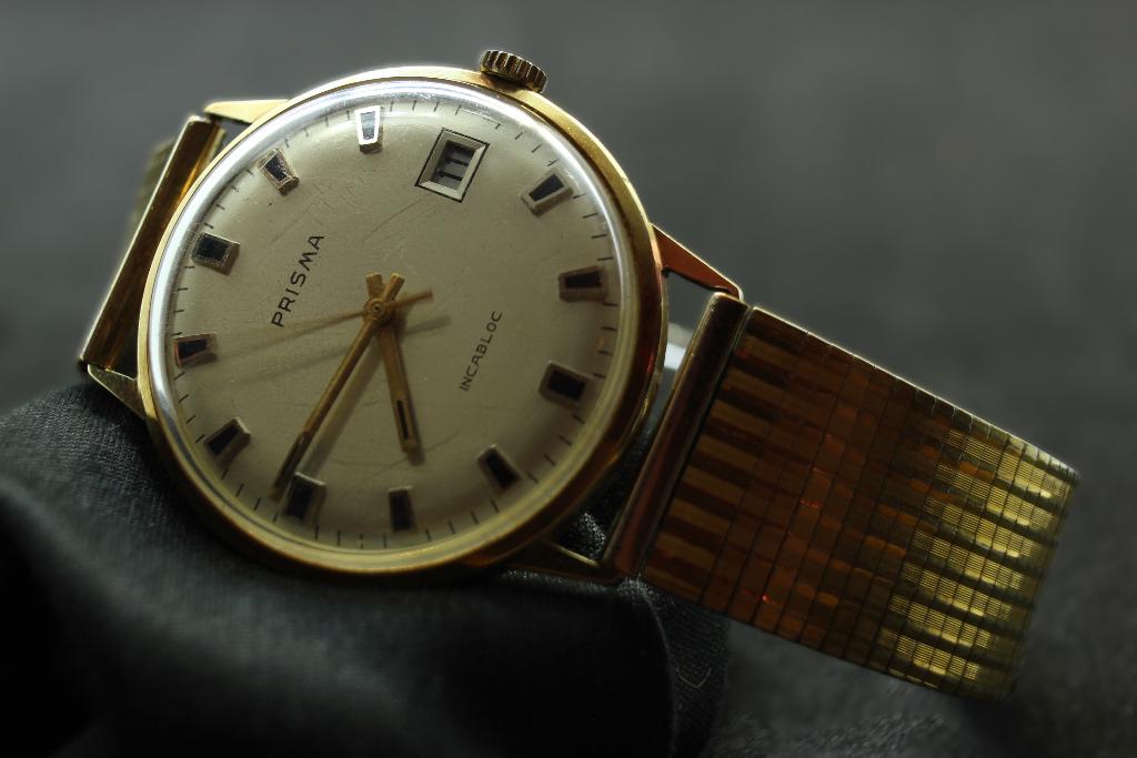 Vintage Prisma Incabloc (14k Goud), Sieraden, Tassen en Uiterlijk, Horloges | Antiek, Overige merken, Met bandje, Polshorloge