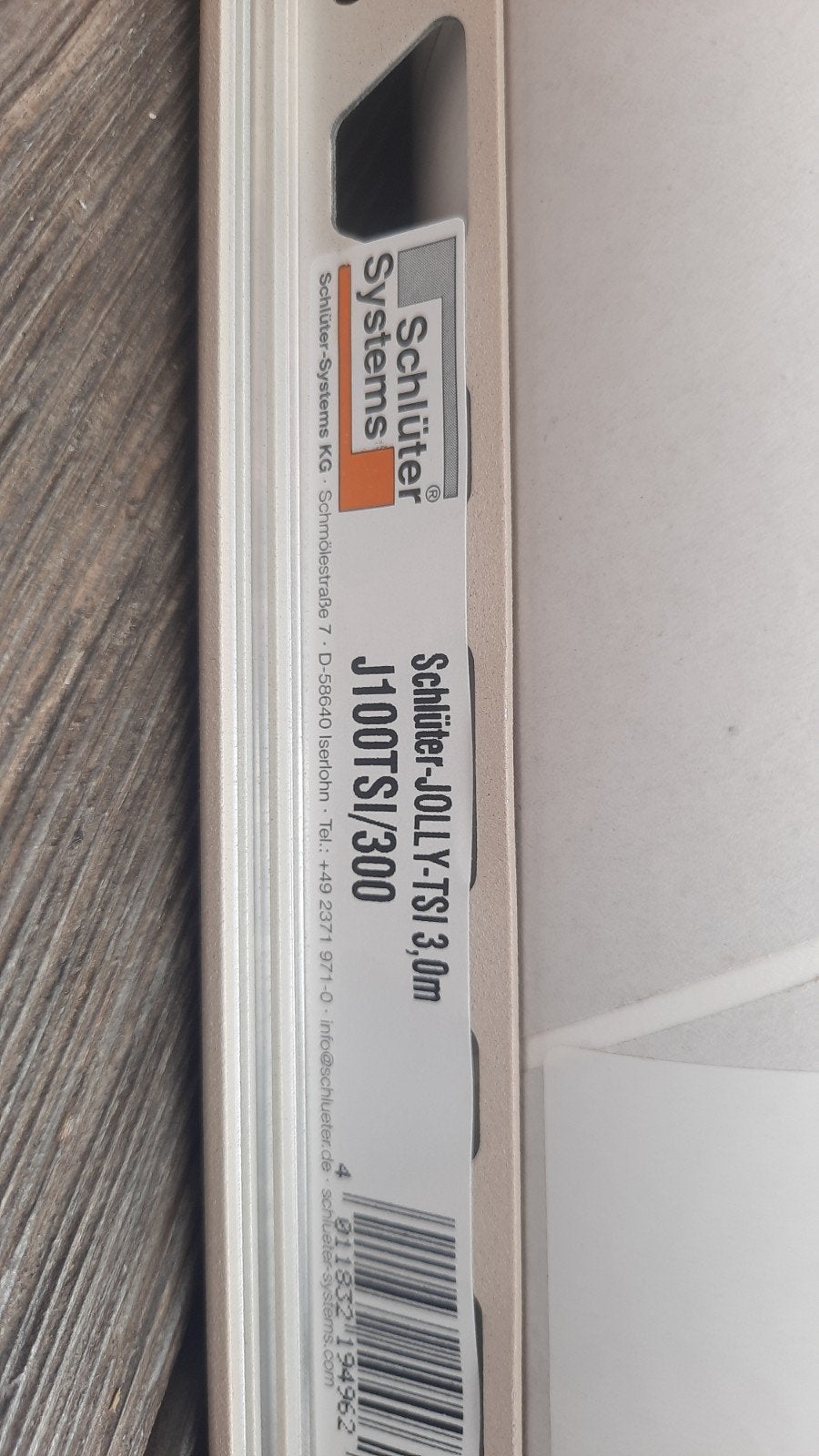 Schlüter-TS J100TSI/300 ivoor tegelprofiel 3m, Overige typen, Nieuw, Minder dan 5 m², Overige materialen