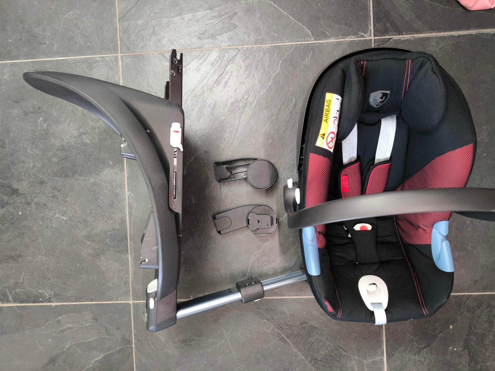 Cybex Ferrari autostoel met Isofix base en priam adaptor, Overige merken, Zo goed als nieuw, Isofix, 0 t/m 13 kg