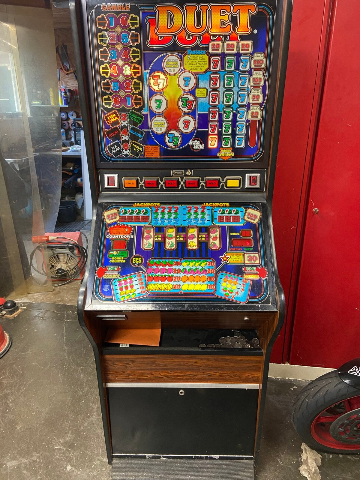Gokkast Barcrest Duet - Klassieke fruitautomaat, Overige munten, Ophalen of Verzenden, Gebruikt, Met sleutels