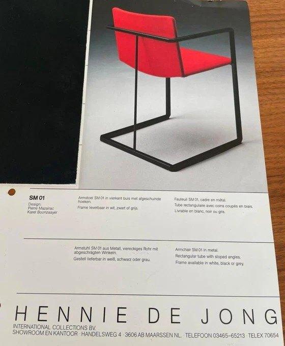 2 Nomada eetkamerstoelen Pierre Mazairac & Karel Boonzaaijer, Huis en Inrichting, Stoelen, Gebruikt, Twee, Metaal, Stof, Rood