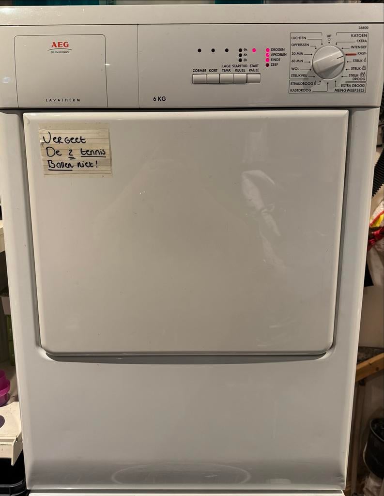 AEG Lavatherm T36800 Wasdroger - 6 kg, Witgoed en Apparatuur, Wasdrogers, Ophalen, 6 tot 8 kg, Gebruikt, Luchtafvoer