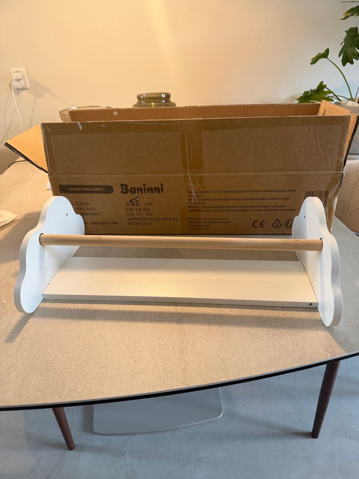 Baninni Cloudy wolk Wandplank - Nieuw in doos, Overige merken, Nieuw, Ophalen of Verzenden, Wit