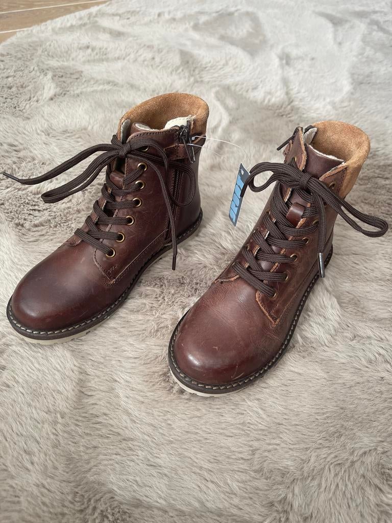 Bruine leren kinder laars met gedeeltelijk voering - Maat 31, Schoenen, Nieuw, Ophalen of Verzenden, Jongen
