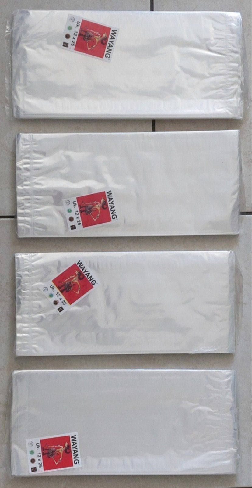Plastic zakken 4 pakjes Afm: 12x25cm voor €15, Huis en Inrichting, Ophalen of Verzenden, Nieuw