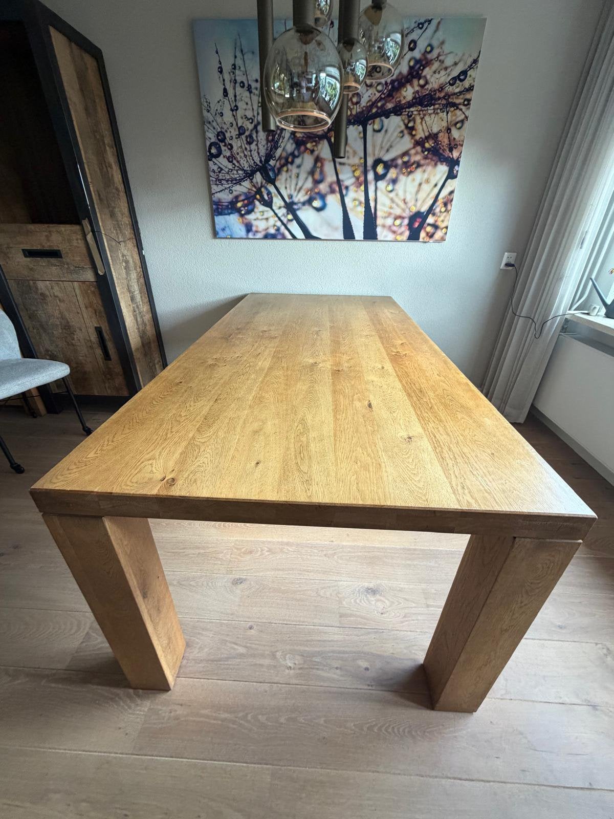 Massief Blank Eiken Eettafel, Huis en Inrichting, Ophalen, Gebruikt, 100 tot 150 cm, Eikenhout